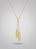 Golden Leaf Lariat Necklace
